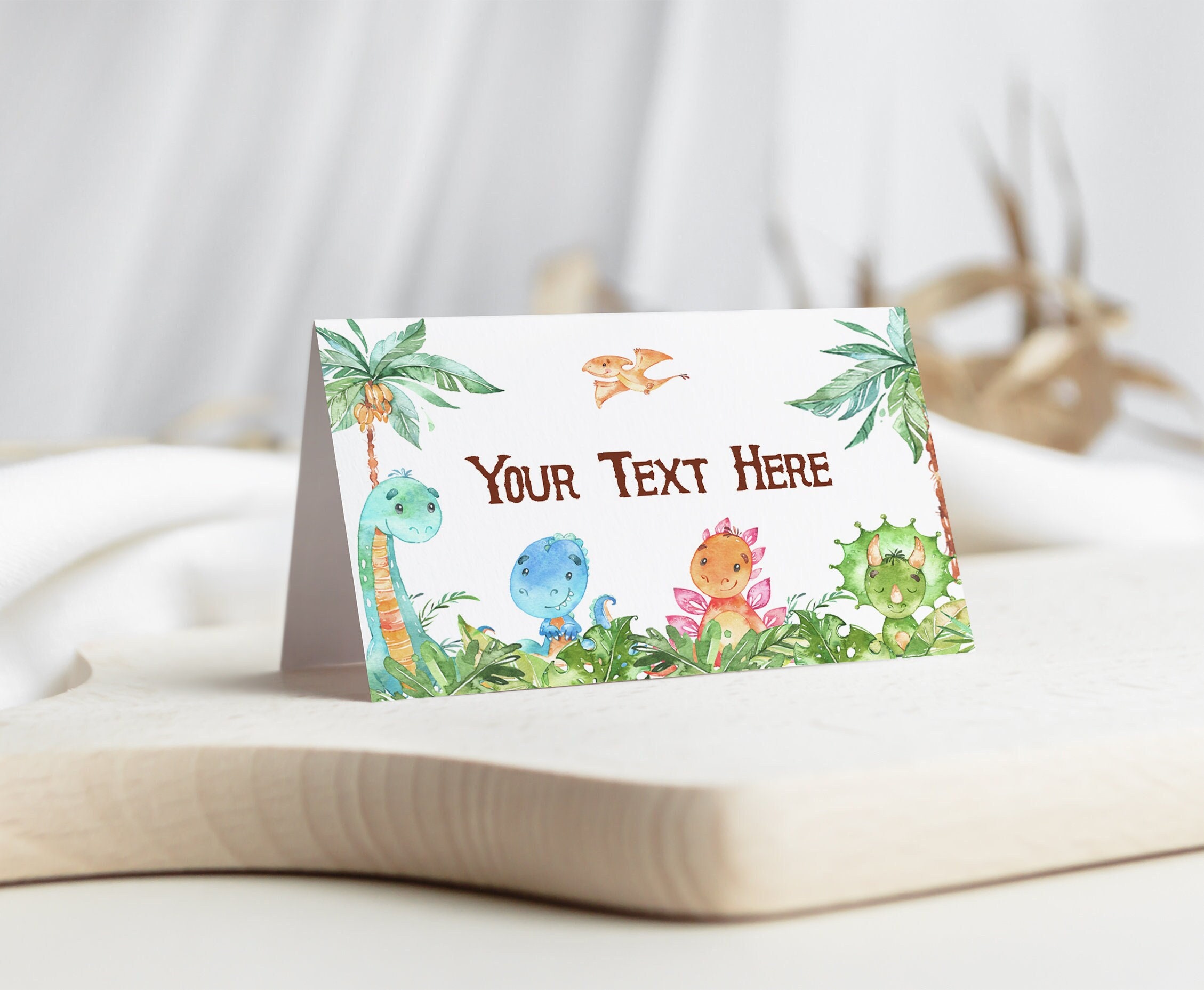 Dinosaur Place Cards Dino Birthday Decorations Dinosaur Baby - Etsy