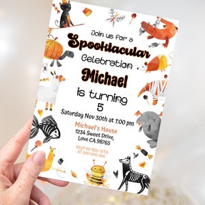 Invito di compleanno di Halloween, invito di Halloween SPETTACOLARE MODIFICABILE, festa in costume di Halloween, festa di Halloween, download immediato 115K