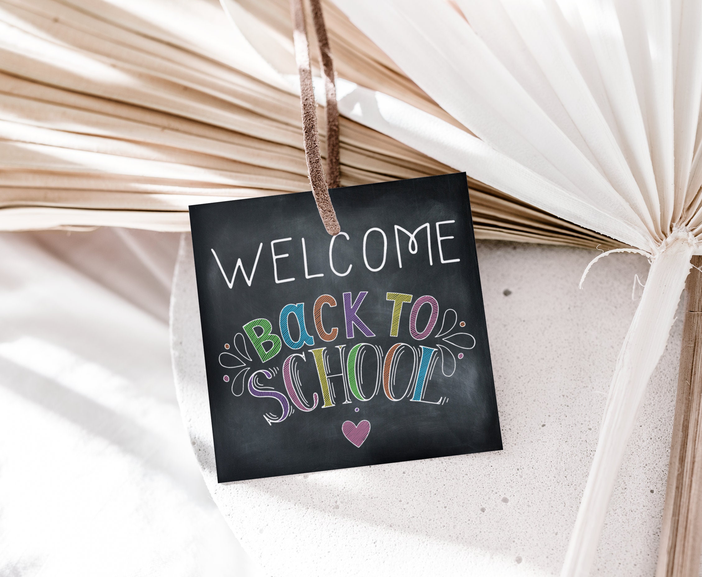 Welcome Back to School Square tags printable Square | Etsy