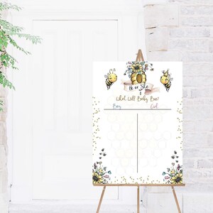 Bee Voting Sign, What will baby bee, Cast Your Vote poster, Gender Reveal vote board, Bee Baby Reveal Games, He or She, Boy or Girl 61A image 4