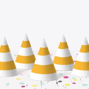 Construction party hat, Construction Cone hat Printable, Construction birthday decorations, Dump truck party decor, Instant Download - 07A