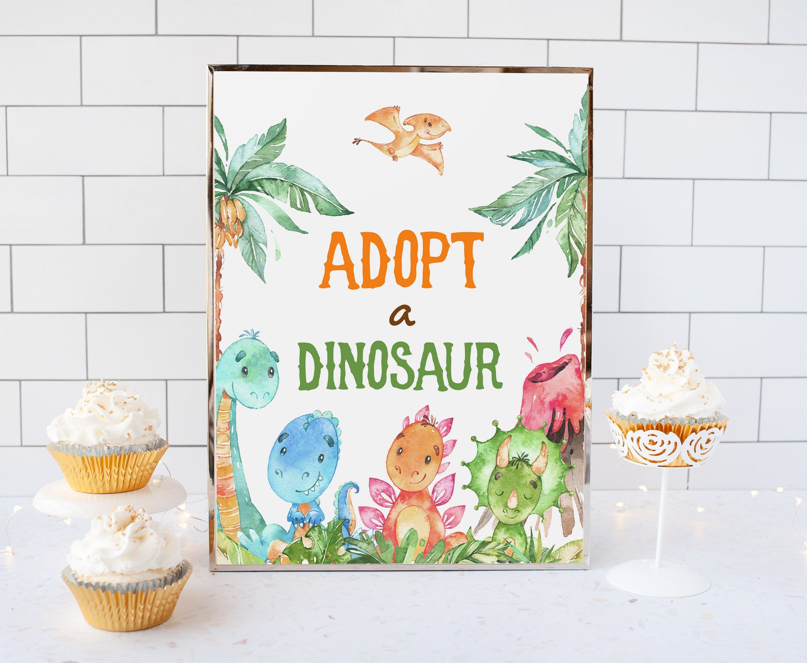 adopt-a-dinosaur-sign-dinosaur-party-decor-dinosaur-table-etsy