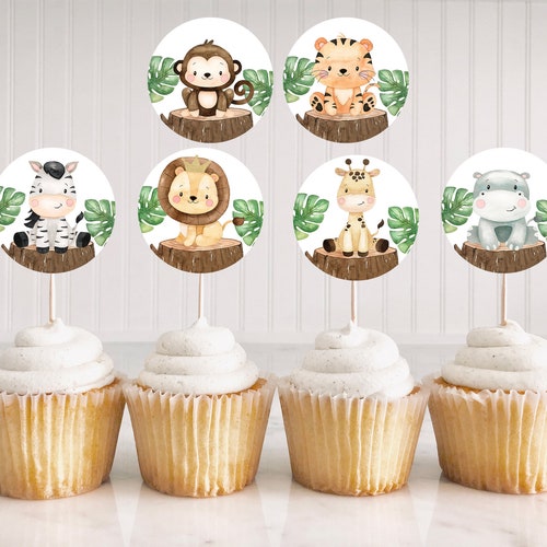 Safari Cupcake Toppers Jungle Birthday Decorations Safari - Etsy Safari Cupcake Toppers Jungle Birthday Decorations Safari - Etsy