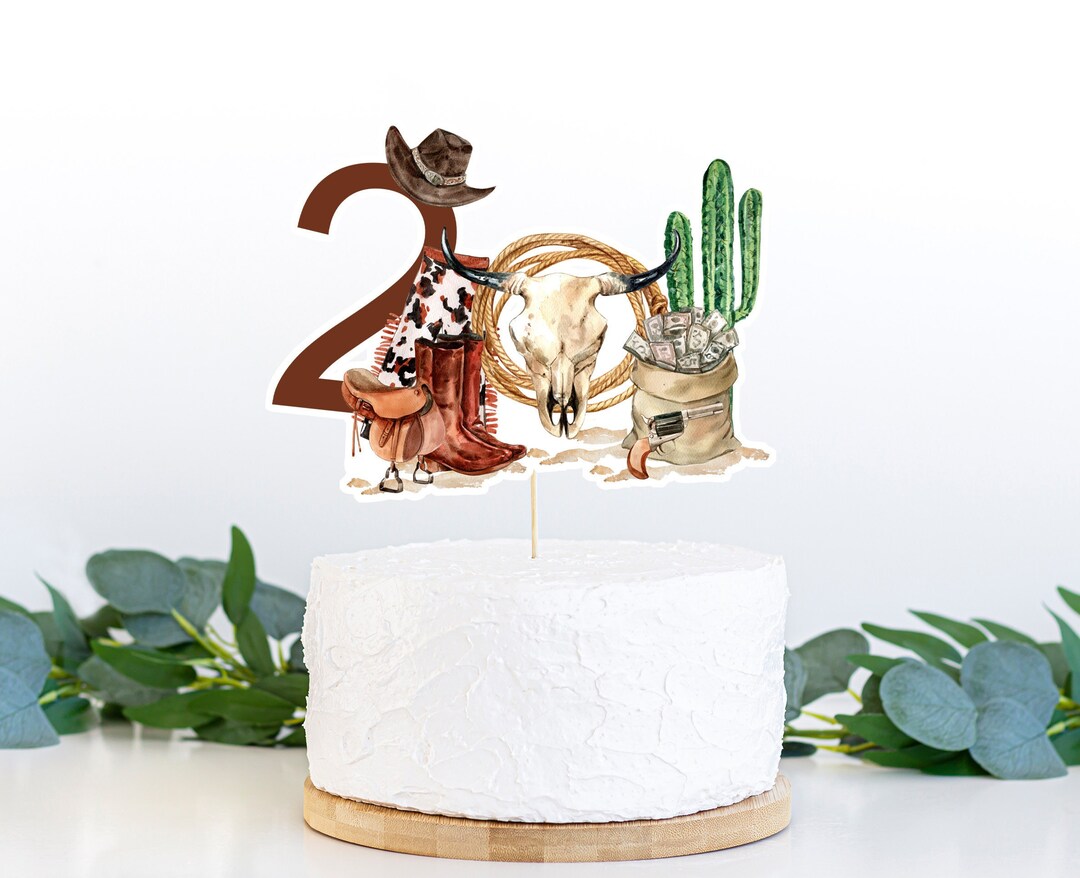 Rodeo 2nd Birthday Cake Topper, Rodeo Centerpiece, Wild West Party ...
