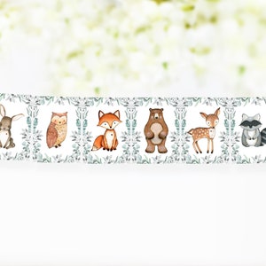 Woodland animals banner, Forest baby shower or birthday decorations, Greenery woodland animals printable banner, Woodland garland - 47J1