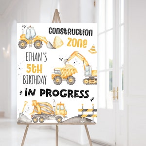 Construction Welcome Sign, Instant download, Dum truck birthday Welcome, Construction birthday party decor, Truck party printables - 07A