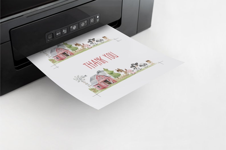 Barnyard Party Printables Farm Thank You Card Flat 4x6 Card - Etsy