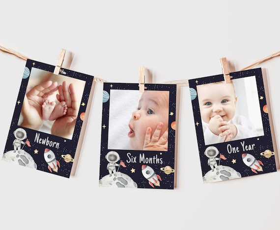 Space Milestone banner, Astronaut monthly photo banner, First trip ...