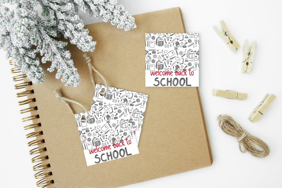 Welcome Back to School Square Tags Printable, Square 2x2 Tag, Teacher ...