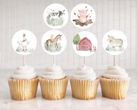 Garniture de cupcake animaux de Noël imprimable gratuitement