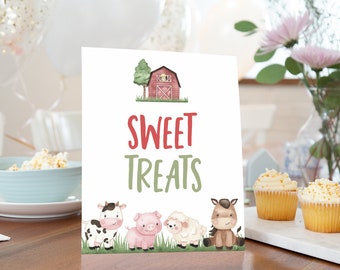 Bord zoete lekkernijen, tafelborden boerderijvoedsel, bord boerderij verjaardagsfeestje, decoratie jongen babyshower, decor Barnyard bash - 11i