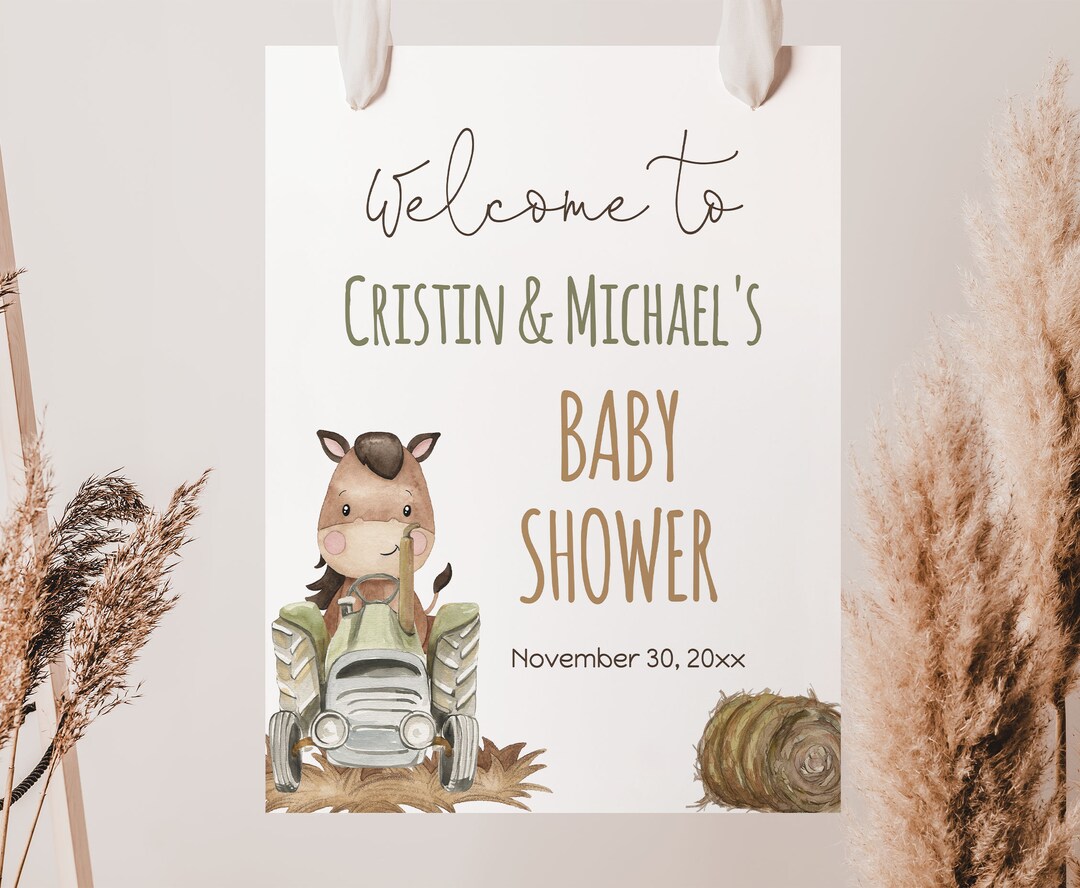 Farm Baby Shower Welcome Sign Horse Welcome Sign Farm Animals Baby farm-baby-shower-welcome-sign-horse-welcome-sign-farm-animals-baby