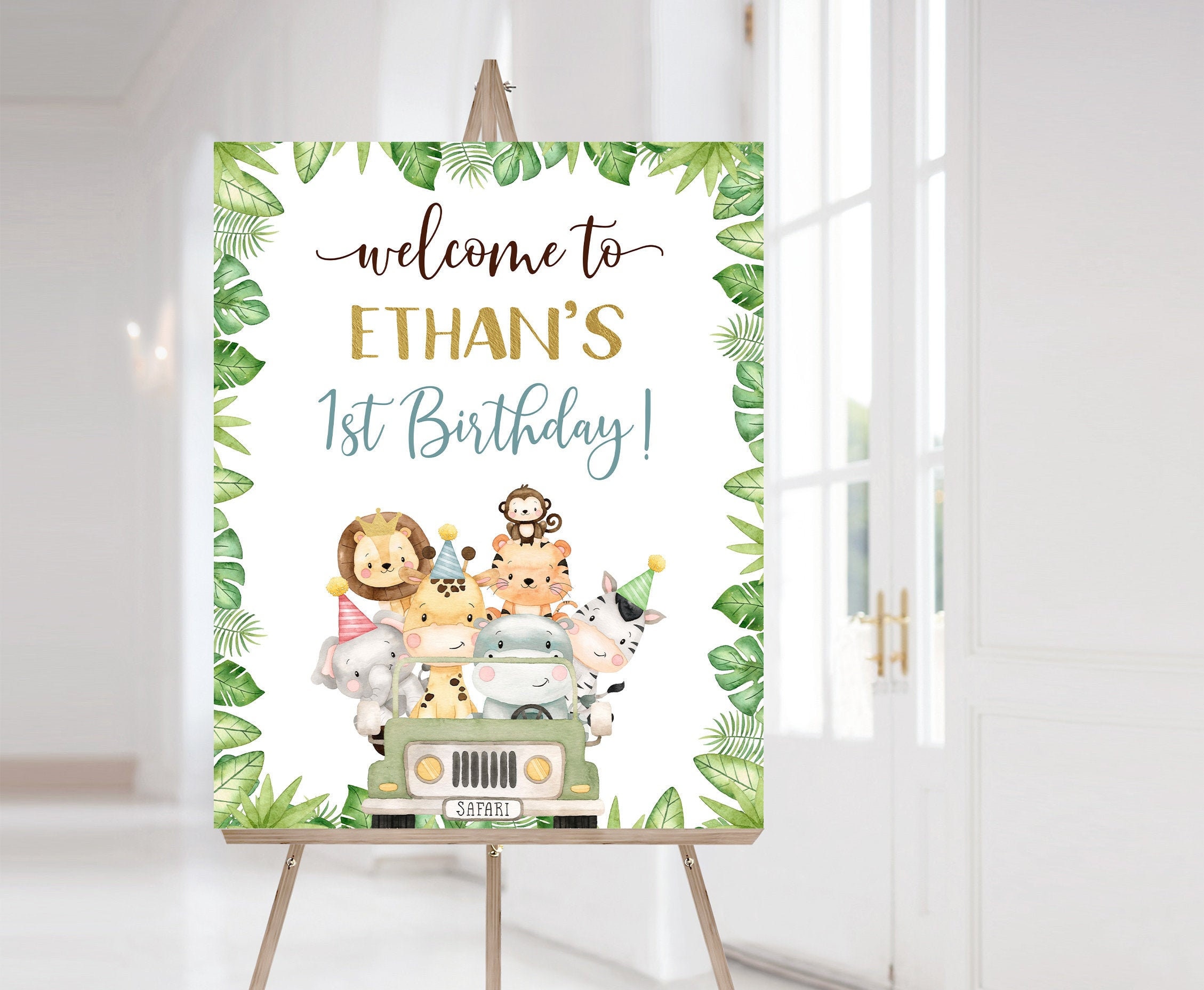 Safari Welcome Sign Instant Download Jungle Birthday - Etsy
