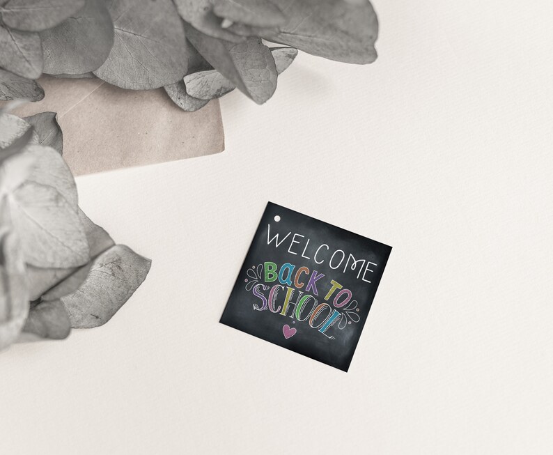 Welcome Back to School Square Tags Printable Square - Etsy