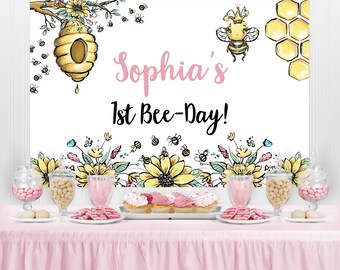 Gold OneBee CakeTopper - Gold Glitter Bumble Bee A Birthday Toppers for Gender Reveal Baby Shower Party Decorations, Gold Honey 1st Birthday Topper