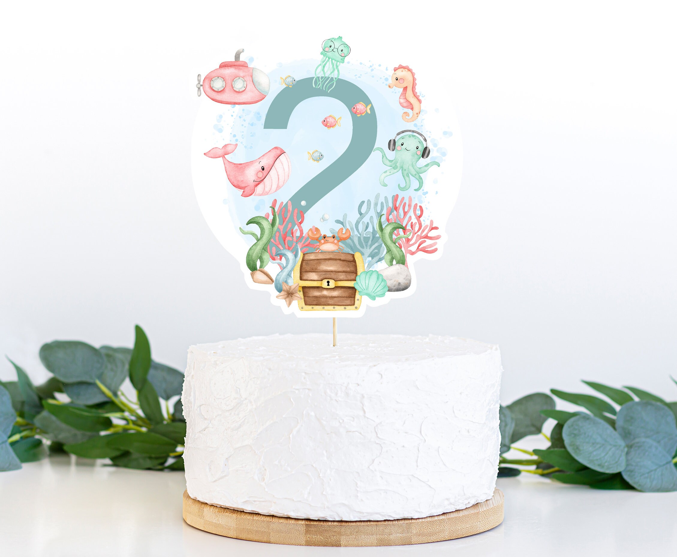 Girl Ocean Cake Topper Sea Centerpiece Under The Sea Theme Etsy Australia