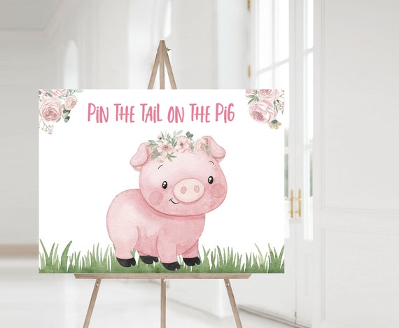 Pin The Tail On The Pig Instant Download Girl Farm Birthday Etsy 日本