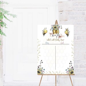 Bee Voting Sign, What will baby bee, Cast Your Vote poster, Gender Reveal vote board, Bee Baby Reveal Games, He or She, Boy or Girl 61A image 8