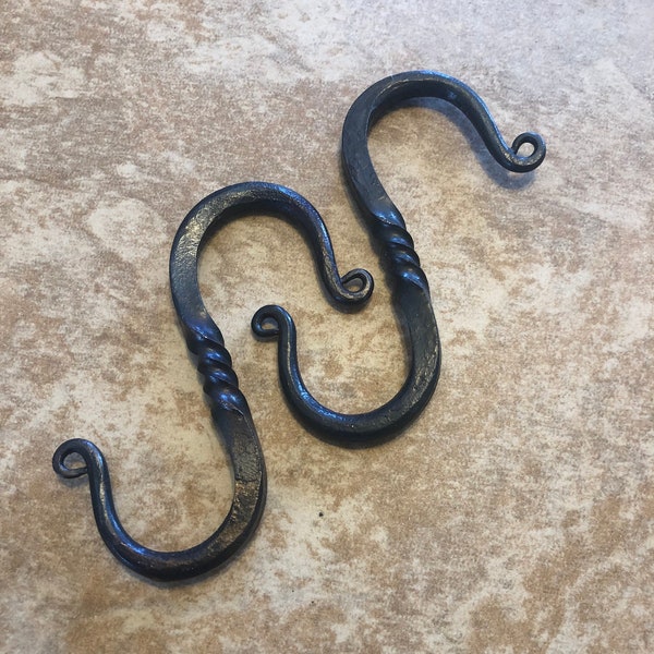Hand Forged Twisted "S" Hooks