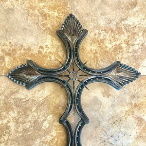 Sunburst Horseshoe and Nail Cross