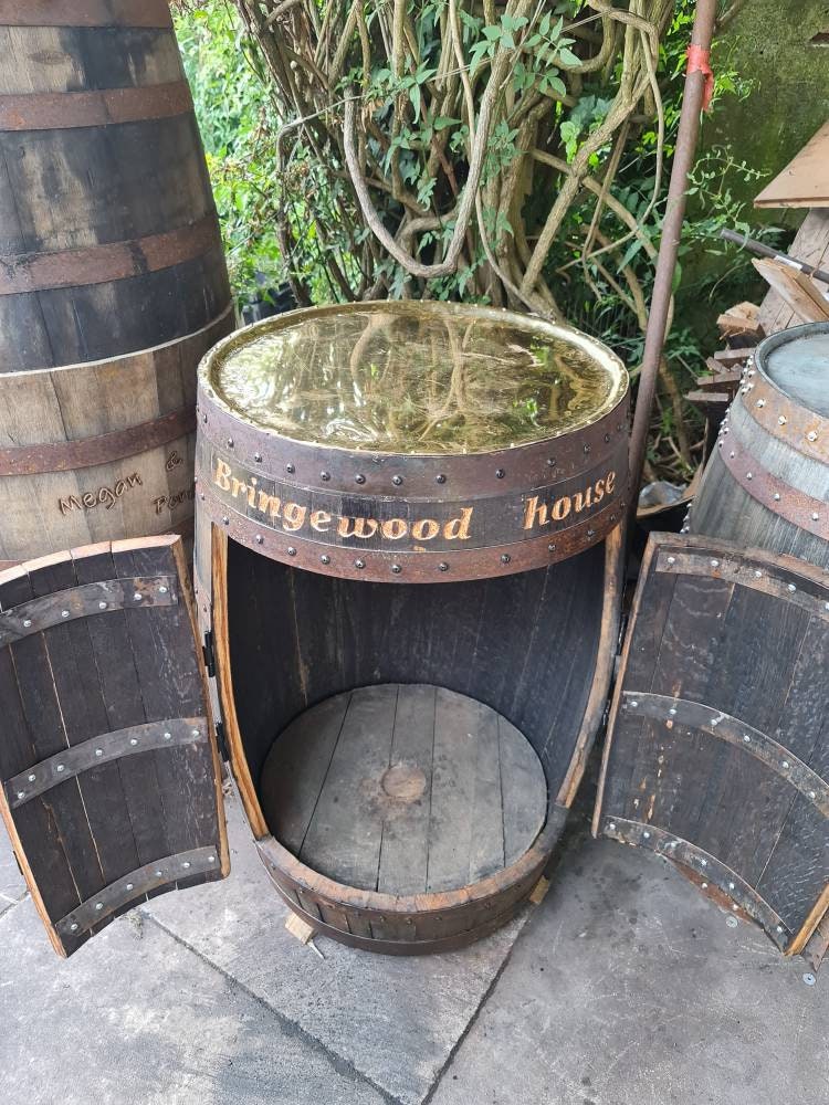 Bespoke oak whiskey barrel post/parcel box made to order Etsy.de