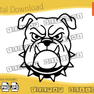 Bulldog Sticker Stencil SVG PNG | Tough Dog Sport Decal Design for Cricut & Silhouette | DIY Vinyl Sticker | Instant Digital Print Download