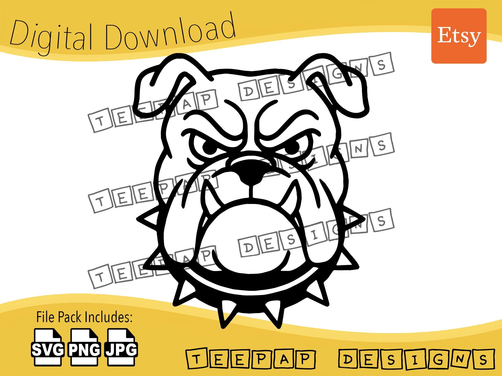 Bulldog Sticker Stencil SVG PNG | Tough Dog Sport Decal Design for ...