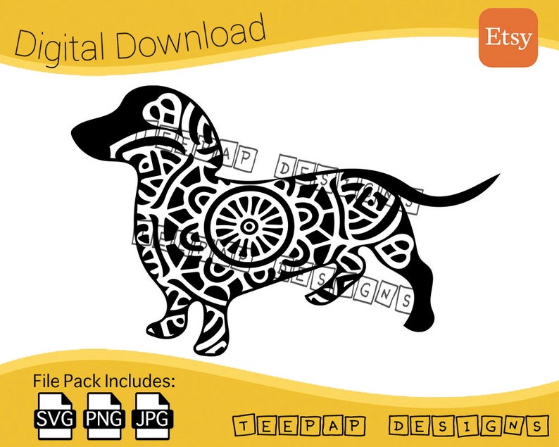 Download Mandala Dachshund Perro Diseño / Archivo de Corte Digital ...