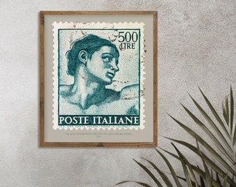 Michelangelo's Adam Stamp Art Print: Sixtijnse Kapel geïnspireerd woondecor