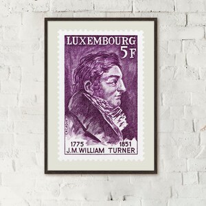 William Turner, Luxemburg Stempeldruck, Maler, Vintage Plakat, Geschenkidee, gerahmtes Bild