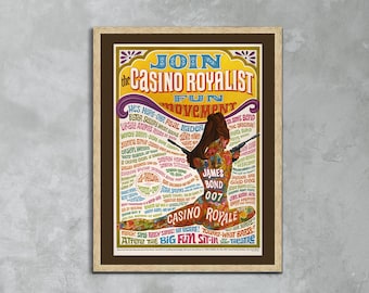 Casino Royale 1967 Framed Canvas Print: James Bond Movie Poster