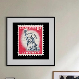 Rotes Freiheitsstatue, Amerikanische Briefmarke, Fine Art Print Poster, Fotografie Bild, Wohnkultur, Wandbehang, Geschenkidee