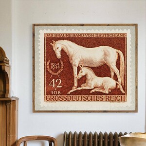 Póster de bellas artes con sello de caballos alemanes, cuadro decorativo para el hogar, tapices, ideas para regalos