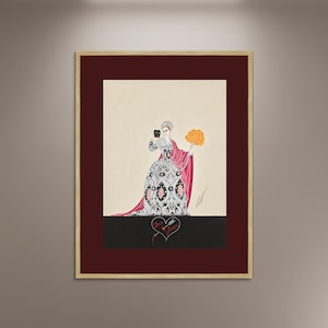 Erte Costume Design Framed Canvas Print: 1920s Art Deco Wall Art