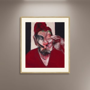 Francis Bacon Studie für Portrait von Lucian Freud Vintage Poster gerahmt Leinwanddruck, Vintage Plakat, Werbeplakat, Kunstwerk, Wandkunst