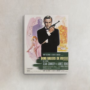 James Bond Filmplakat Poster Druck Leinwand, Gute Küsse aus Russland von James Bond, Filmwerbeplakat, Filmplakat Leinwand
