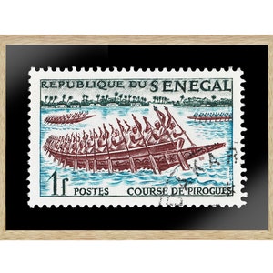 Vintage Afrikanische Briefmarke Kunst Porto, Senegal Senegalese Briefmarke, Geschenk Foto, Gedruckte Bild Wandkunst, Reise Poster Drucke