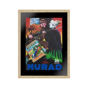 Murad The Turkish Cigarettes Vintage Poster, Wall Art, Abstract Wall Art, Modern Wall Art, Poster Paper or Canvas Print, Wall Decor