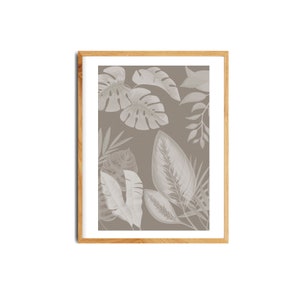 Dipinti decorativi con piante beige, carta da parati con foglie, tela con motivo vettoriale, tela con piante, tela decorativa color beige, decorazione su tela, arte murale