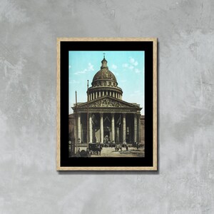 Paris, Le Panthéon, pôster fotográfico, impressão em tela emoldurada, pôster fotográfico de monumento, pôster publicitário francês, pôster vintage, pôster de cartão postal, presente