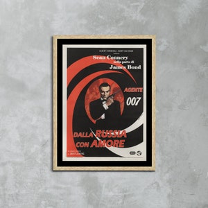 Desde Rusia con amor, póster de la película James Bond 007, impresión en lienzo enmarcada, gráfico de cultura pop, póster vintage, póster de película, póster publicitario