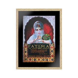 Fatima the Turkish Blend Cigarettes Pubblicità Vintage Wall Art, Arte Astratta da Parete, Arte Moderna da Parete, Poster su Carta o Stampa su Tela