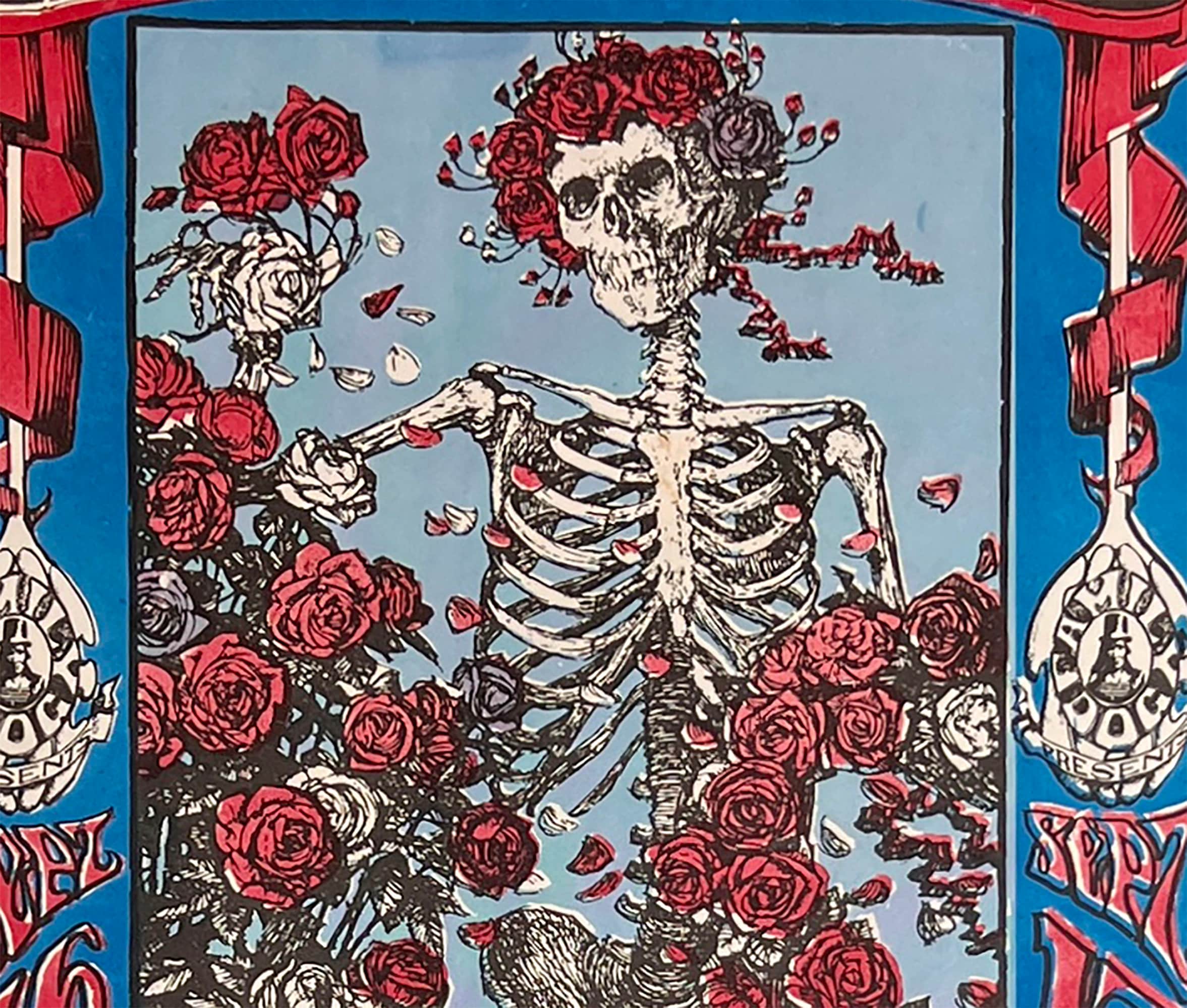 Grateful Dead Poster, Skeleton & Roses, Avalon Ballroom Concert, Framed ...