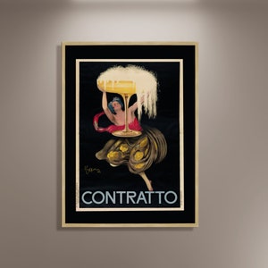 Contratto di Leonetto Cappiello Poster Stampa su tela incorniciata, Manifesto pubblicitario, Decorazione artistica, Arte murale su tela artistica, Manifesto vintage