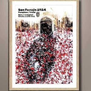 San Fermín 2024 Poster – Pamplona Spain Festival – Modern Art Print – Collectible Artwork