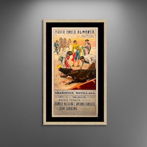 Plaza de Toros de Almería Poster Vintage Fine Art Print, Spanish Bullfighting Poster, Lithograph, Matador, Torero, Wall Hangings, Home Decor
