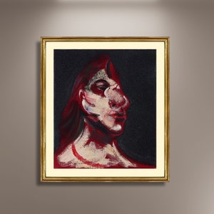 Póster vintage de Francis Bacon Self Studies for Portrait, impresión en lienzo enmarcada, póster vintage, póster publicitario, pinturas artísticas, arte mural