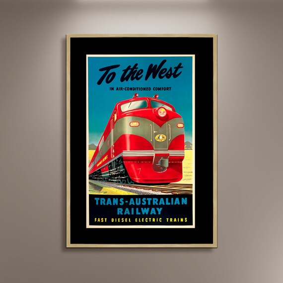 オールド・ガン鉄道のポスタープリント：オーストラリアの旅行アート