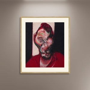 Estudio de Francis Bacon para el retrato de Lucian Freud, póster vintage, impresión en lienzo enmarcado, póster vintage, póster publicitario, obra de arte, arte de pared