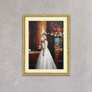 Queen Elizabeth II Youth Photos Poster Exclusive Framed Canvas Print, Her Majesty, Princess Elizabeth Young Photography, Canvas Wall Art